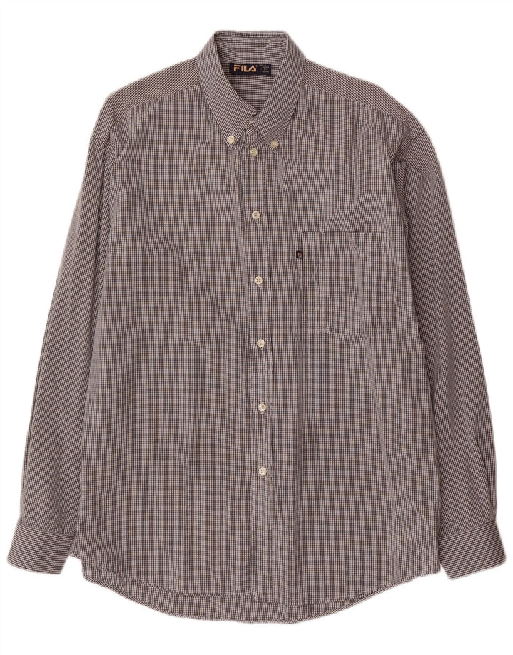 Camicia Fila da uomo a quadri grigi grandi