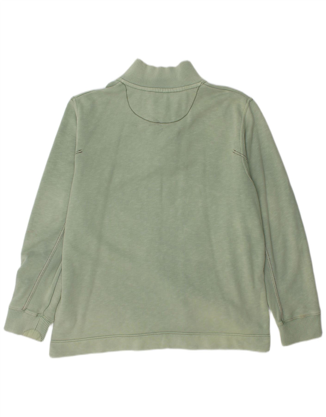 FAT FACE Mens Button Neck Sweatshirt Jumper Large Green Cotton