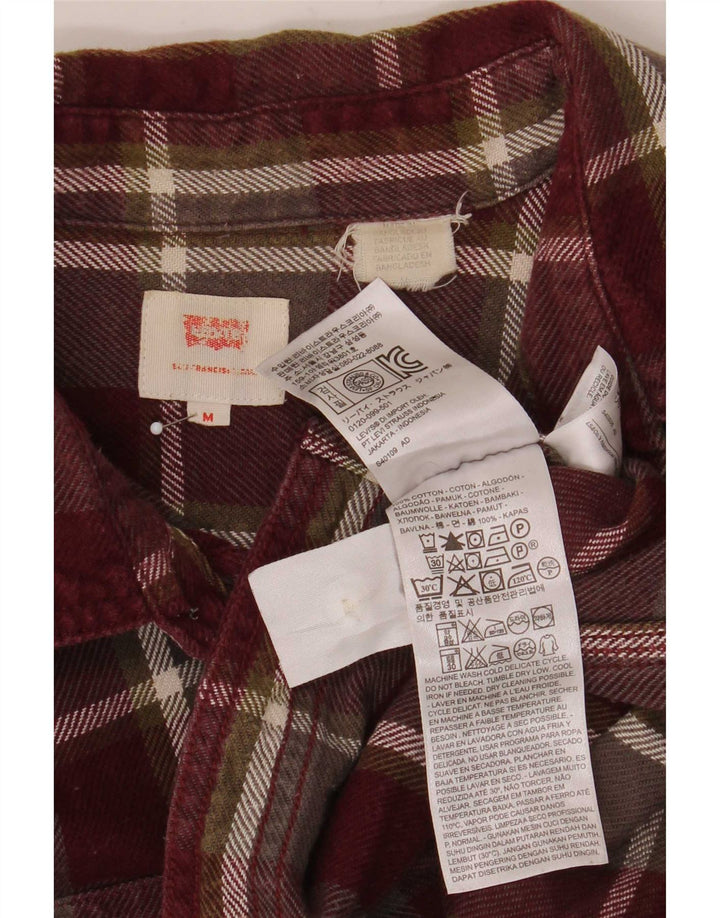 Camicia in flanella da uomo Levi's in cotone a quadri bordeaux medio
