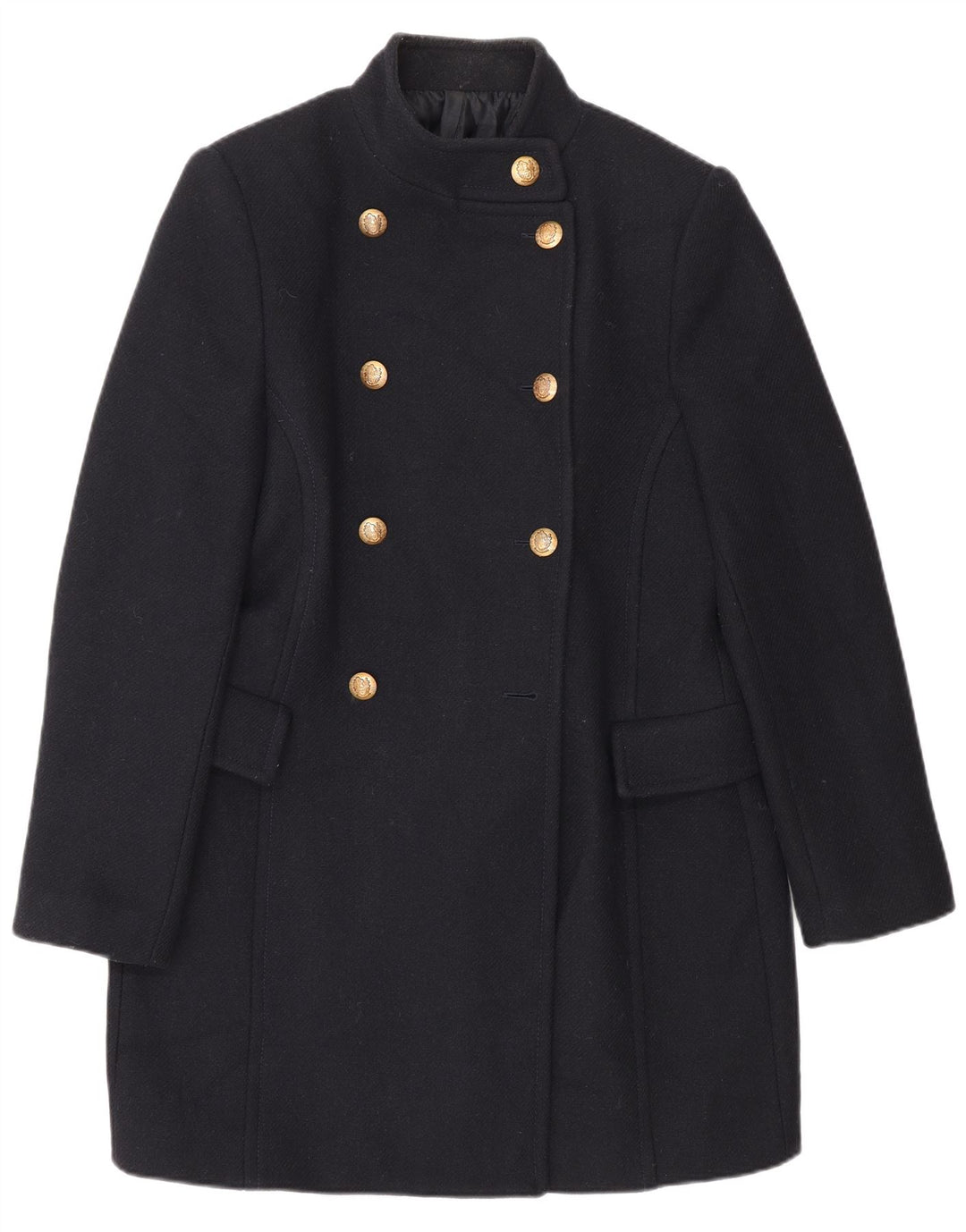 Cappotto doppiopetto da donna Zara UK 16 grande in lana blu navy