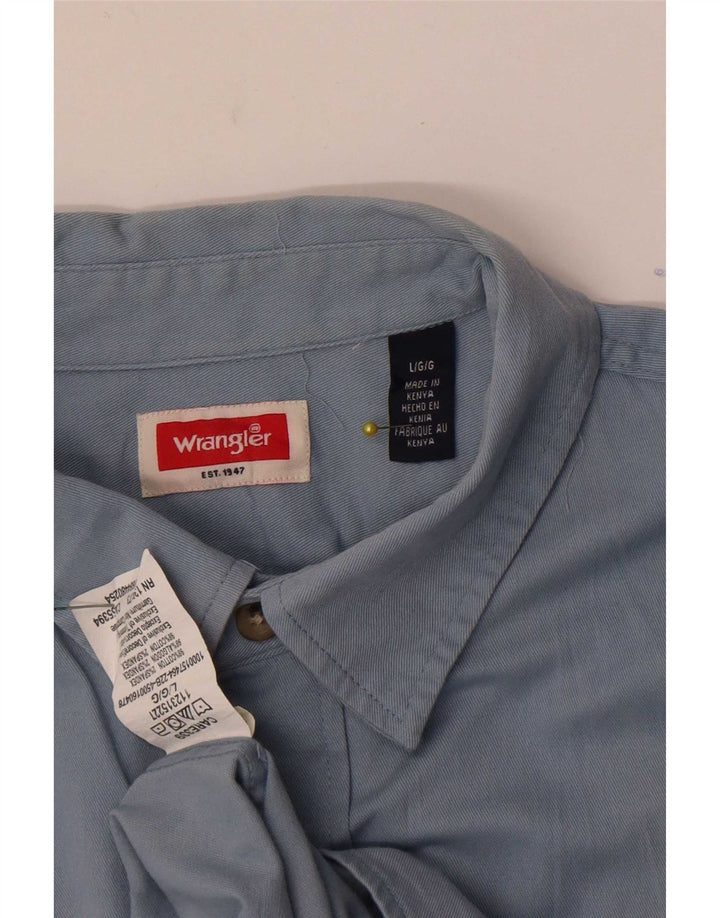 Camicia a maniche corte da uomo Wrangler grande in cotone blu