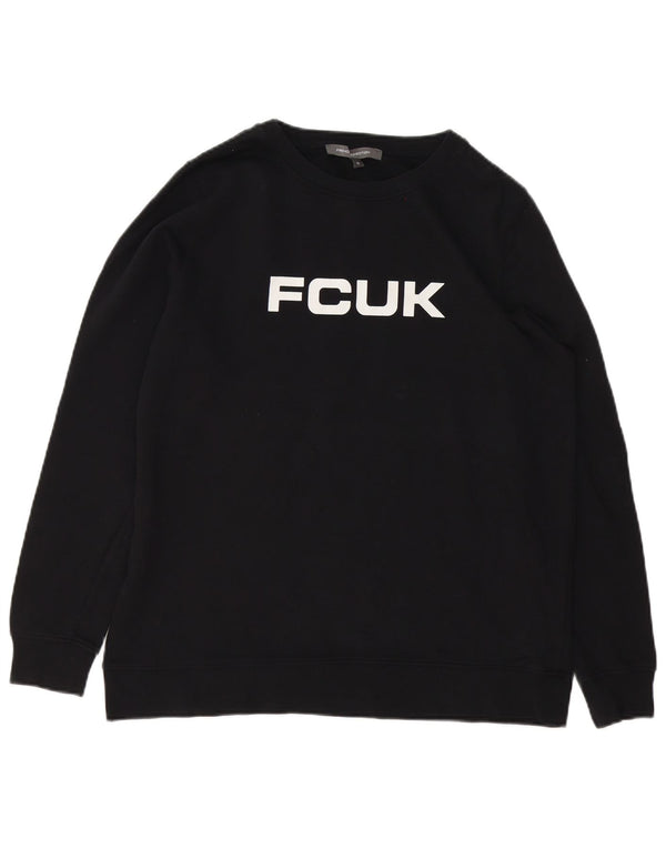 Felpa con grafica French Connection da uomo Fcuk, cotone medio nero