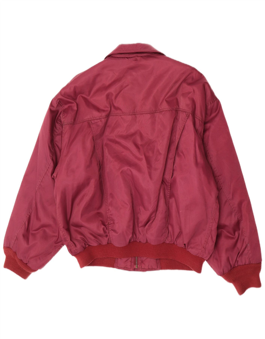 Giubbotto bomber imbottito da uomo vintage UK 38 nylon medio bordeaux