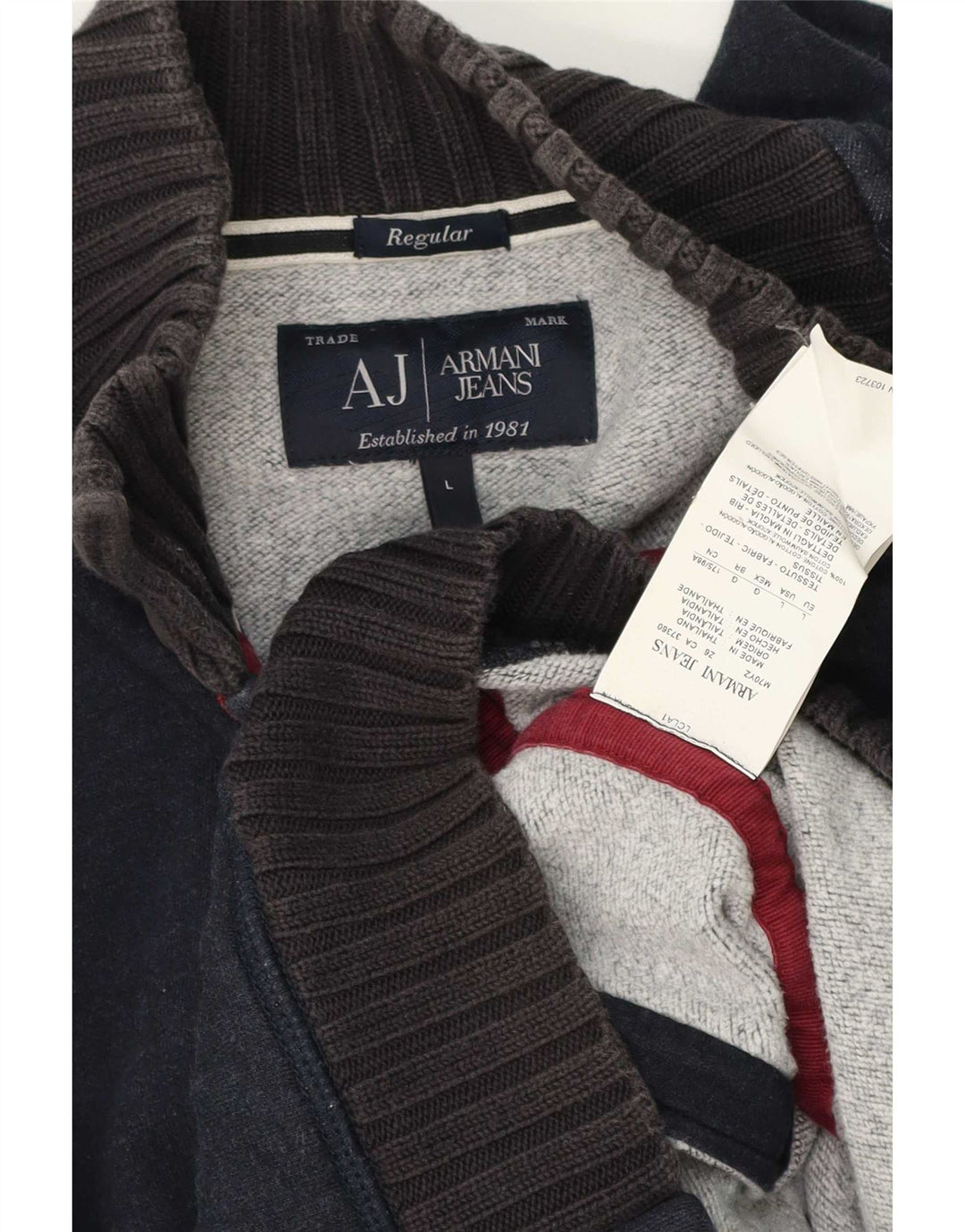 Armani Jeans Uomo Cardigan Maglione Grande Cotone Blu Navy