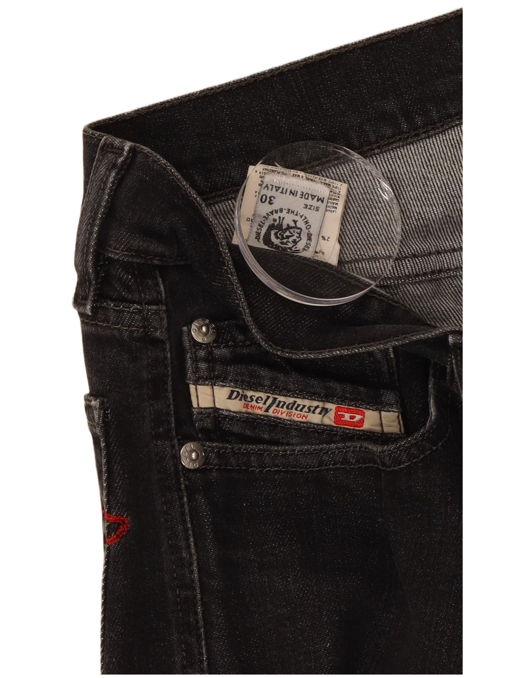 Jeans slim da uomo DIESEL W30 L29 cotone nero