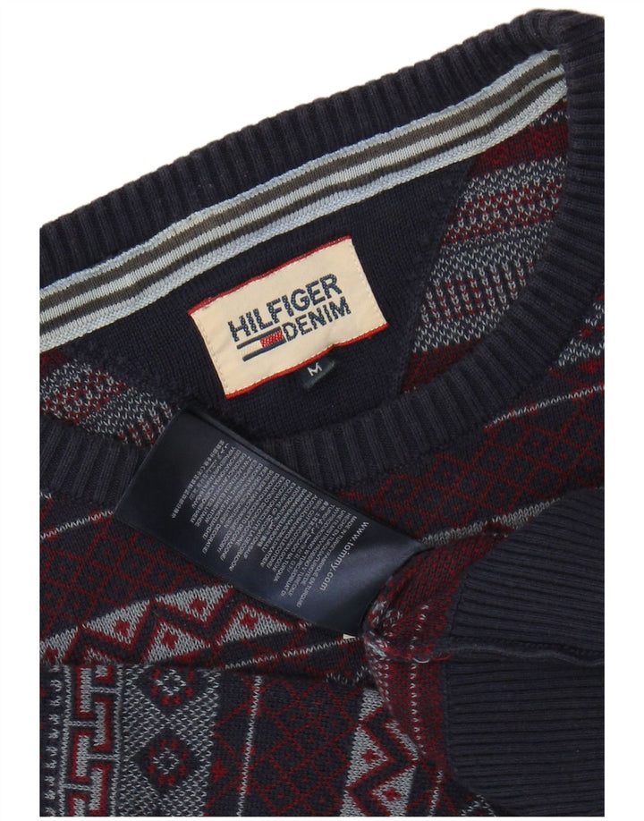 TOMMY HILFIGER Maglione maglione girocollo da uomo medio blu navy Fair Isle