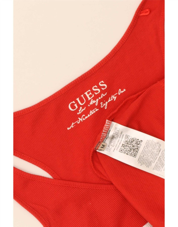 Canotta grafica da donna Guess UK 12 rosso medio in cotone