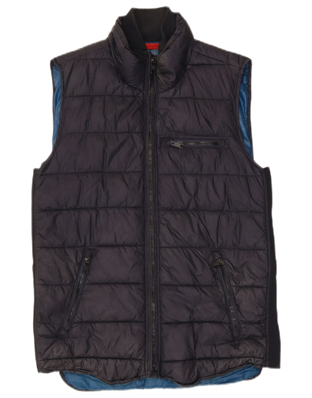 Gilet imbottito da uomo Zara UK 38 medio blu navy poliestere