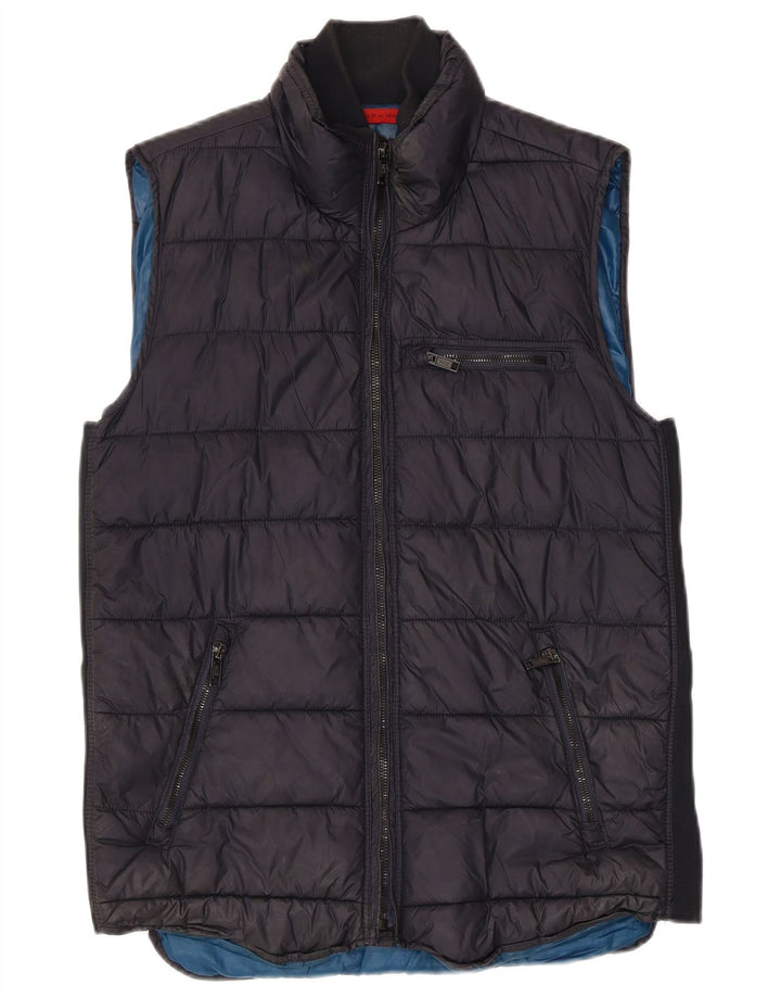 Gilet imbottito da uomo Zara UK 38 medio blu navy poliestere