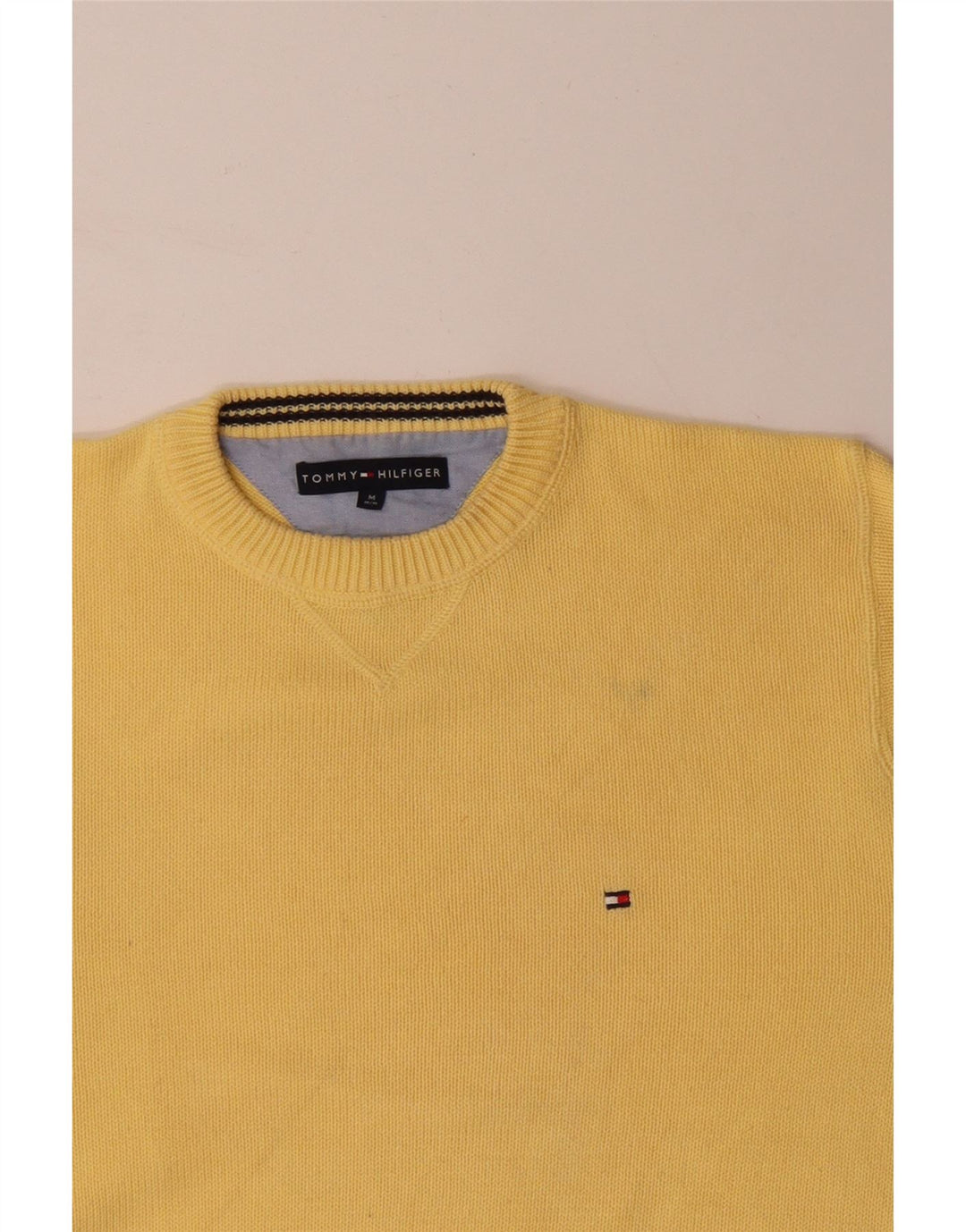 TOMMY HILFIGER Maglione girocollo da uomo in cotone giallo medio