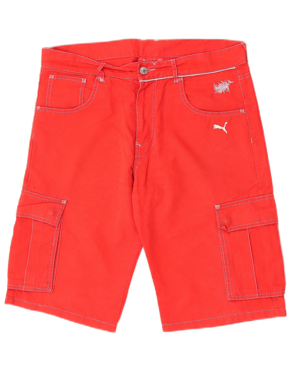 Pantaloncini cargo da uomo Puma W34 Large Rosso Cotone
