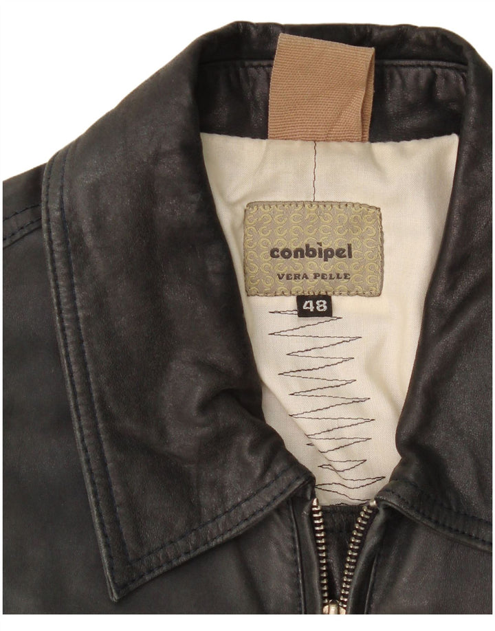 Giubbotto Bomber In Pelle Uomo Conbipel IT 48 Medio Pelle Nera