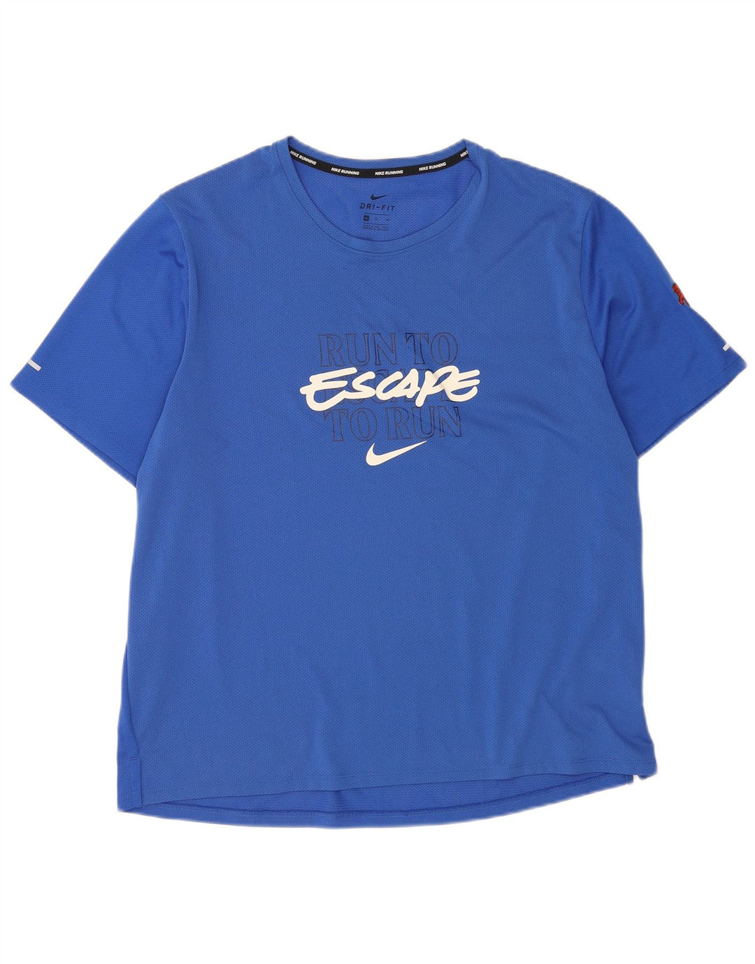 T-shirt grafica Nike da uomo Dri Fit Top XL blu poliestere