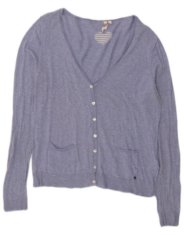 Maglione cardigan da donna White Stuff UK 16 Grande cotone screziato blu