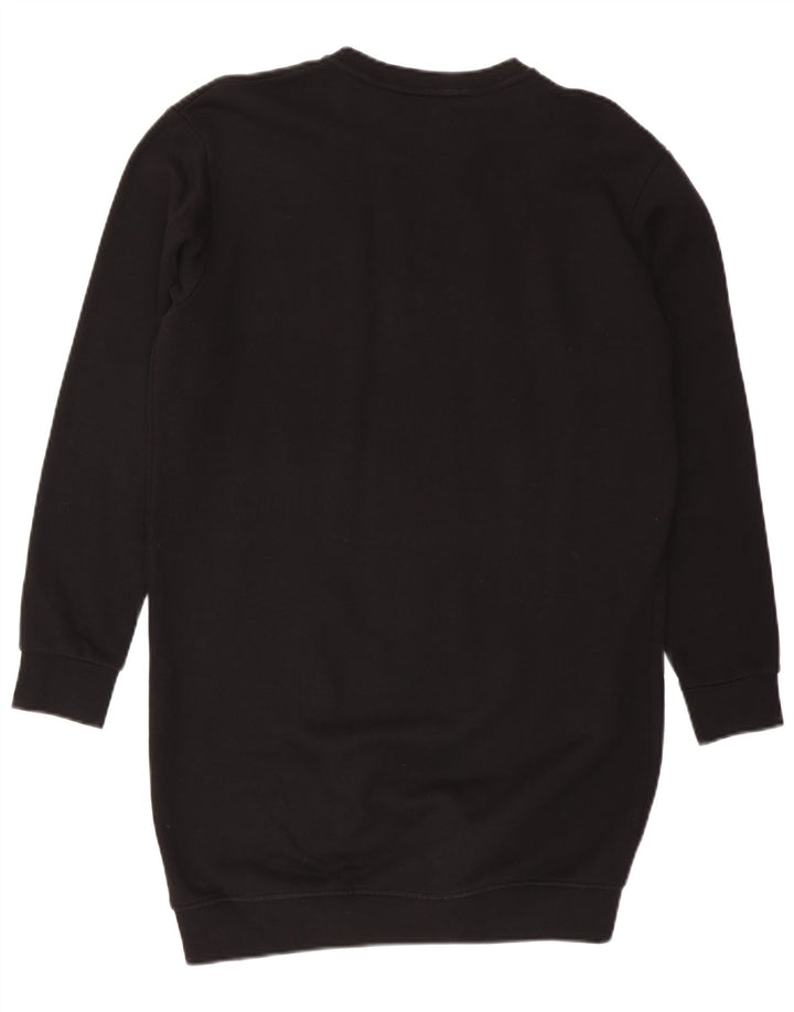 Pyrex Abito maglione felpa oversize da donna UK 10 Piccolo cotone nero
