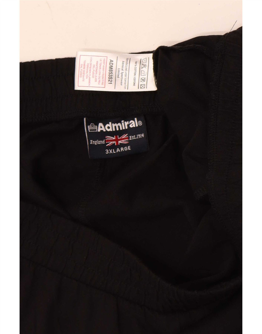 Pantaloncini sportivi da uomo Admiral 3XL cotone nero