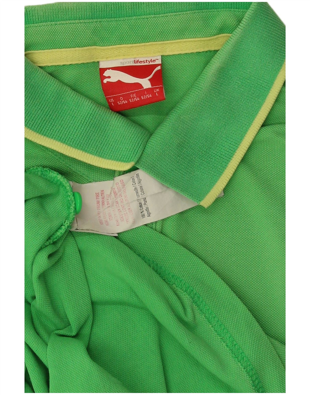 Polo PUMA da uomo grande in cotone verde