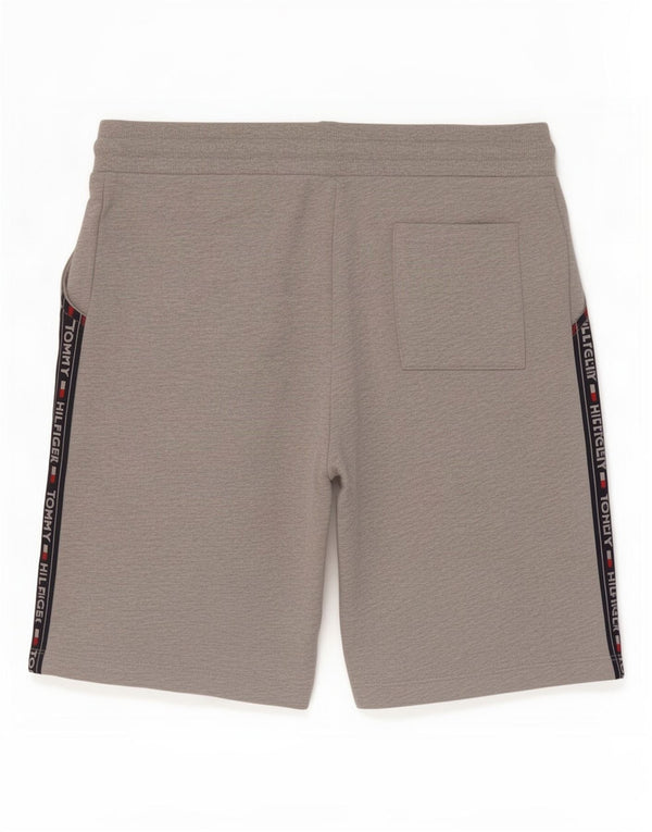Pantaloncini sportivi grafici da uomo Tommy Hilfiger grandi in cotone color block grigio