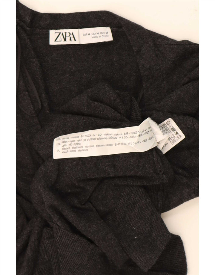 Maglione cardigan da donna Zara UK 12 Viscosa grigio medio