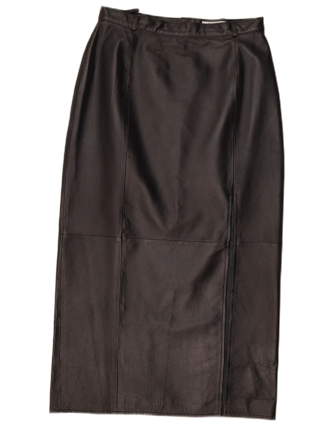 Gonna in pelle vintage da donna W28 in pelle nera media