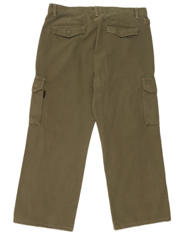 Pantaloni cargo da uomo a gamba larga Sergio Tacchini W34 L27 Verdi