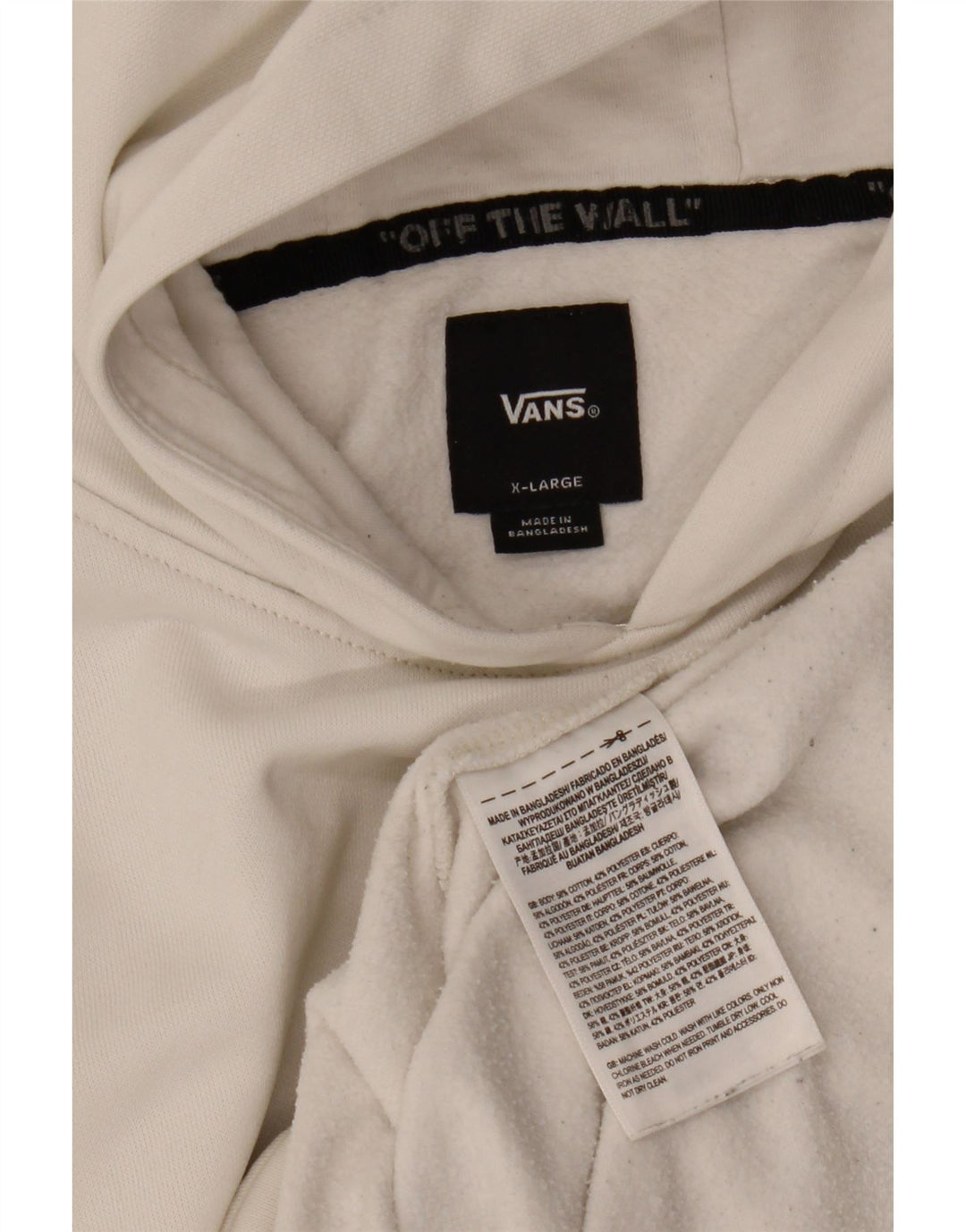 Felpa con cappuccio grafica da donna VANS UK 18 XL cotone bianco
