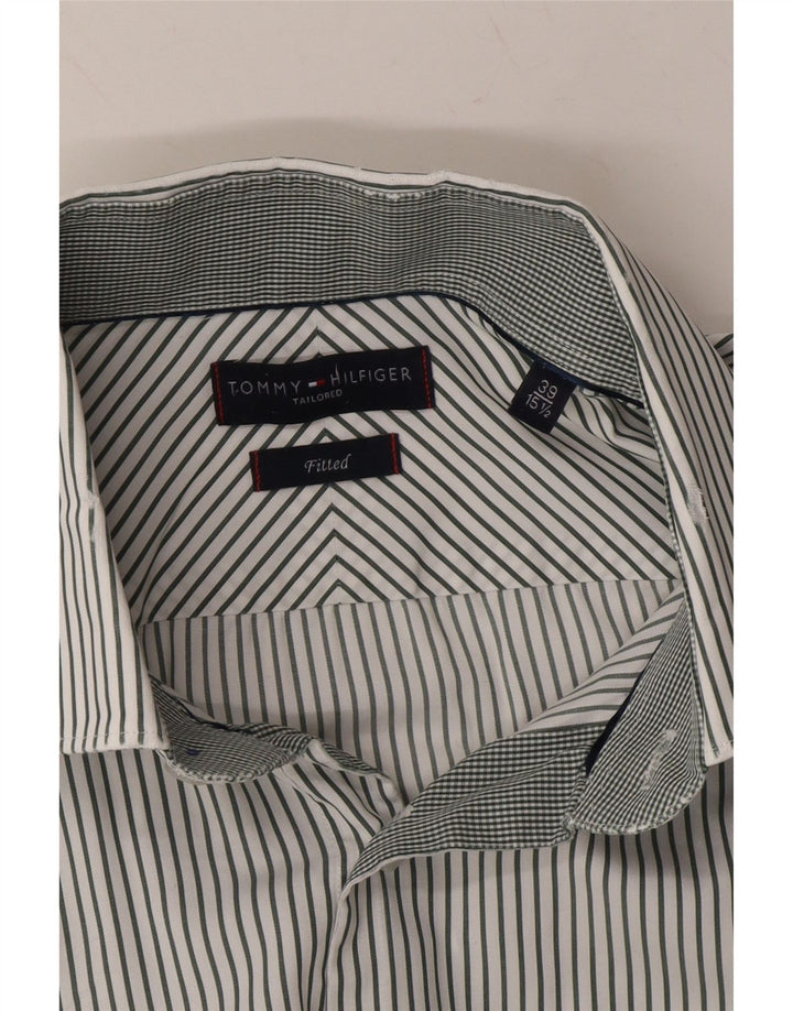 TOMMY HILFIGER Mens Shirt Size 39 15 1/2 Medium Grey Pinstripe Cotton Vintage Tommy Hilfiger and Second-Hand Tommy Hilfiger from Messina Hembry 