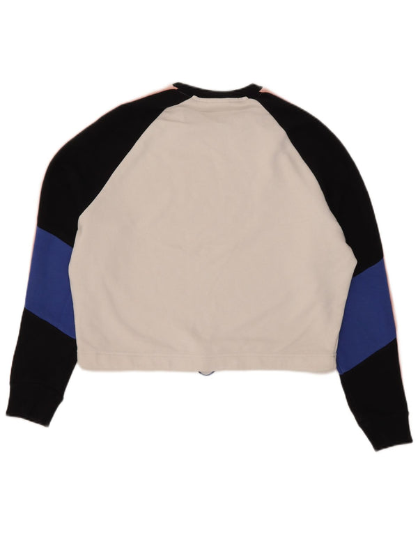 Felpa corta oversize da donna Fila, maglione UK 10 Small White Colourblock