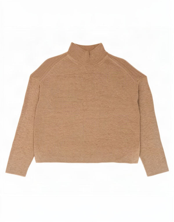 Maglione maglione a collo alto da donna Marks & Spencer UK 10 piccolo Beige