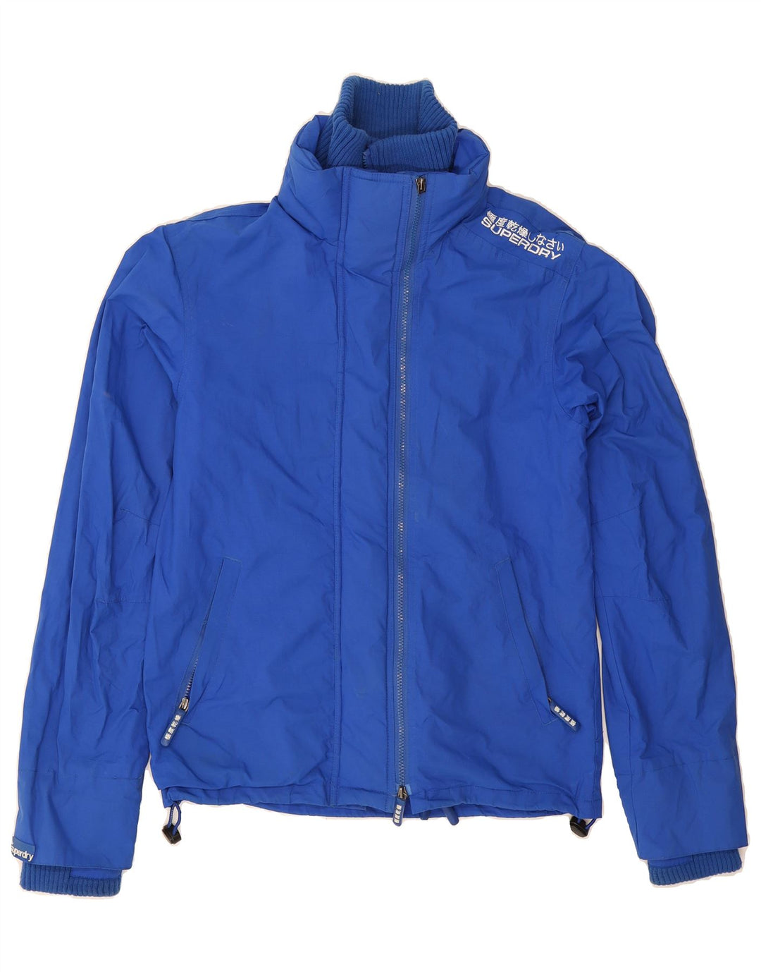 SUPERDRY Womens Rain Jacket UK 16 Large Blue Nylon Vintage Superdry and Second-Hand Superdry from Messina Hembry 