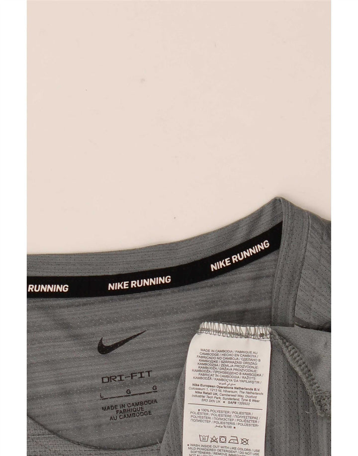 T-shirt Nike Dri Fit da uomo, grande, in poliestere grigio