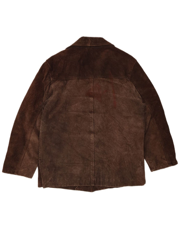 Giacca vintage in pelle scamosciata da uomo UK 38 Marrone medio