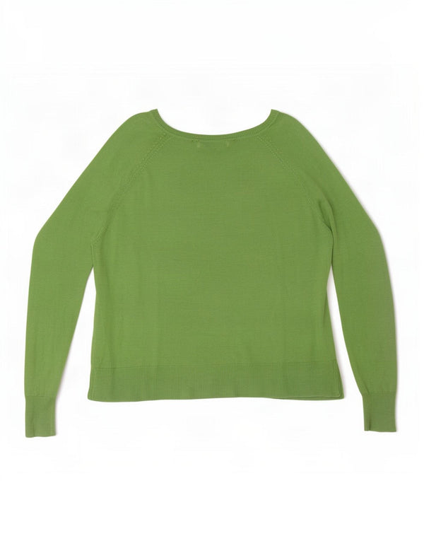 Maglione maglione oversize con scollo a barca da donna Zara UK 10 piccolo viscosa verde
