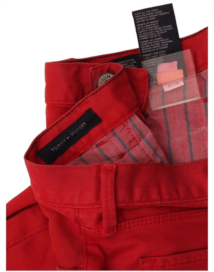 Tommy Hilfiger Uomo Hudson Slim Jeans W34 L36 Cotone Rosso