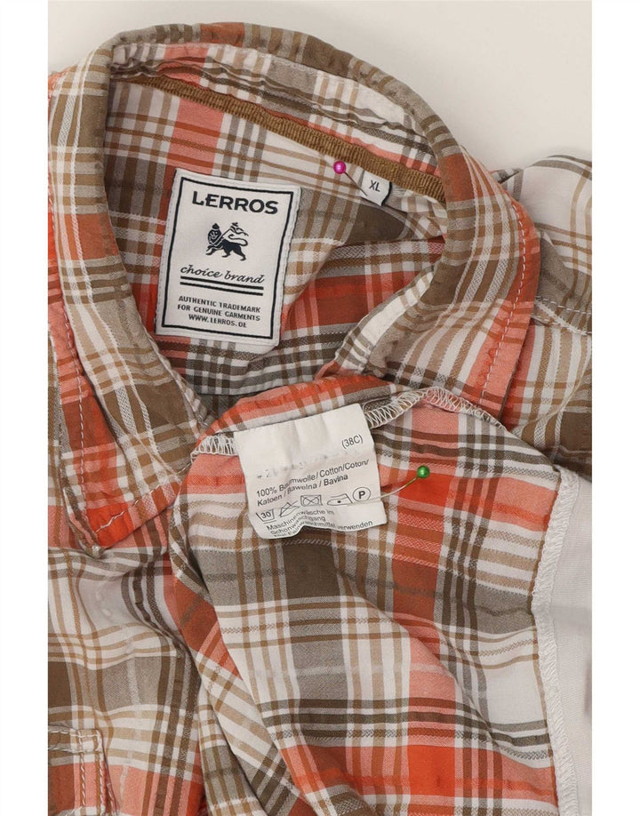 Lerros Camicia Uomo a Maniche Corte XL Scozzese Multicolore Cotone