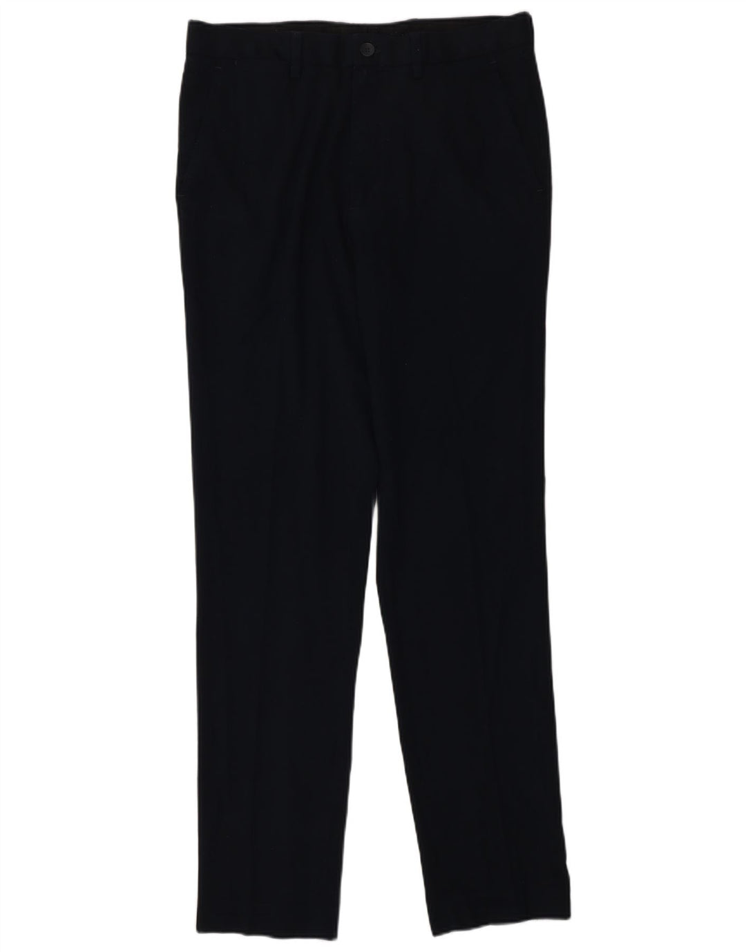 Pantaloni chino slim da uomo Marks & Spencer W32 L33 poliestere blu navy