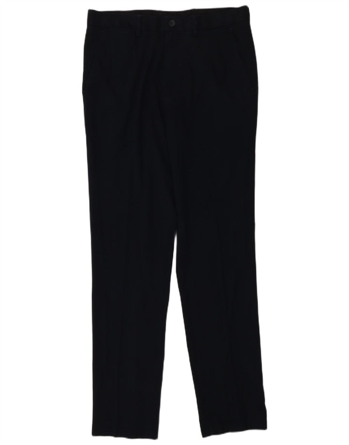 Pantaloni chino slim da uomo Marks & Spencer W32 L33 poliestere blu navy