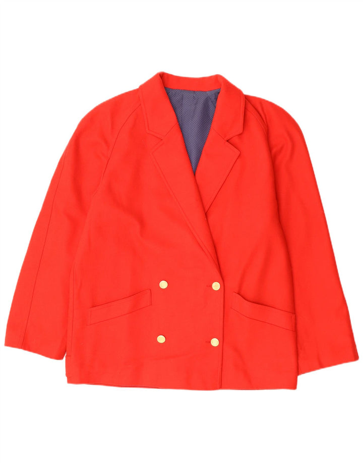 Giacca blazer doppiopetto vintage da donna UK 14 retrò in lana rossa media