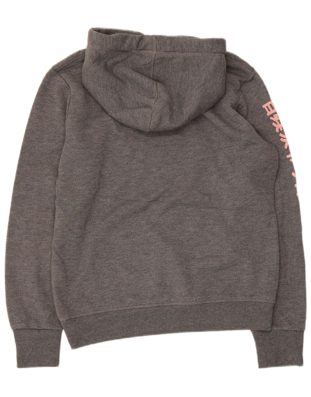 Felpa con cappuccio grafica da donna SUPERDRY UK 14 Poliestere grigio medio