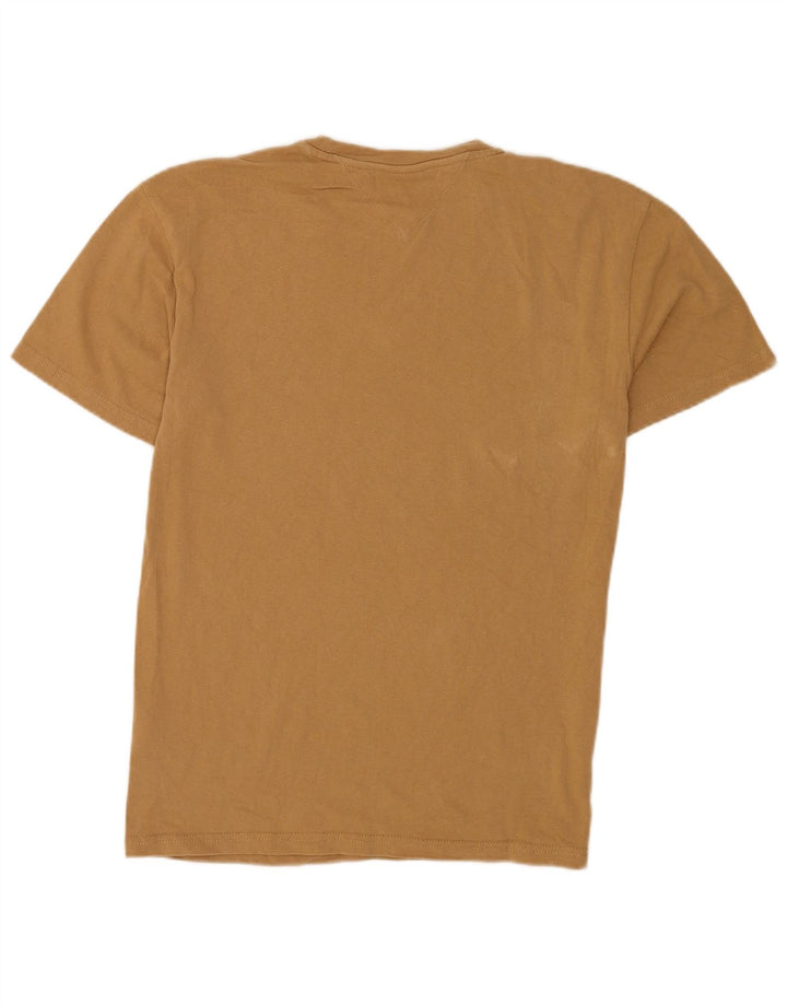 T-shirt da uomo Tommy Hilfiger Top piccola in cotone marrone