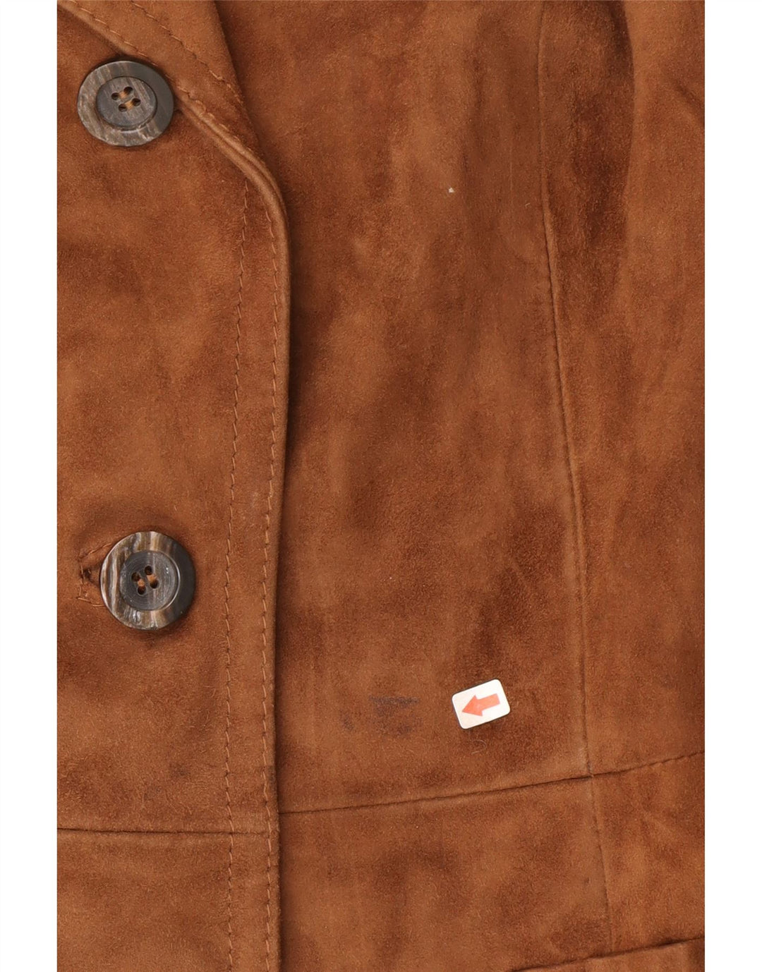 Giacca blazer vintage da donna in pelle scamosciata a 3 bottoni IT 46 grande in pelle marrone
