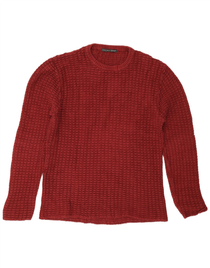 Maglione maglione girocollo da uomo Zara XL Borgogna