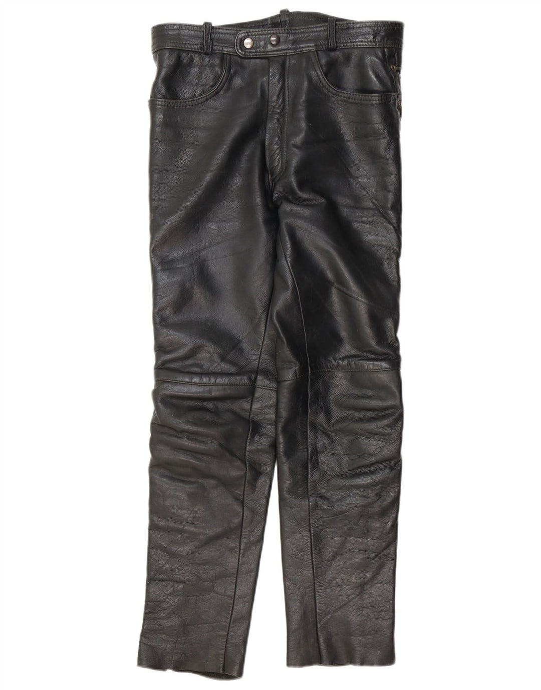 Pantaloni dritti in pelle da uomo VINTAGE W30 L30 neri