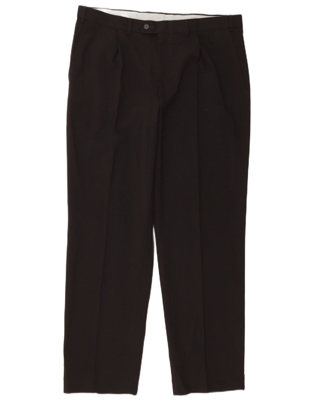 Pantaloni da abito con pegging da uomo Marks & Spencer W36 L31 poliestere nero