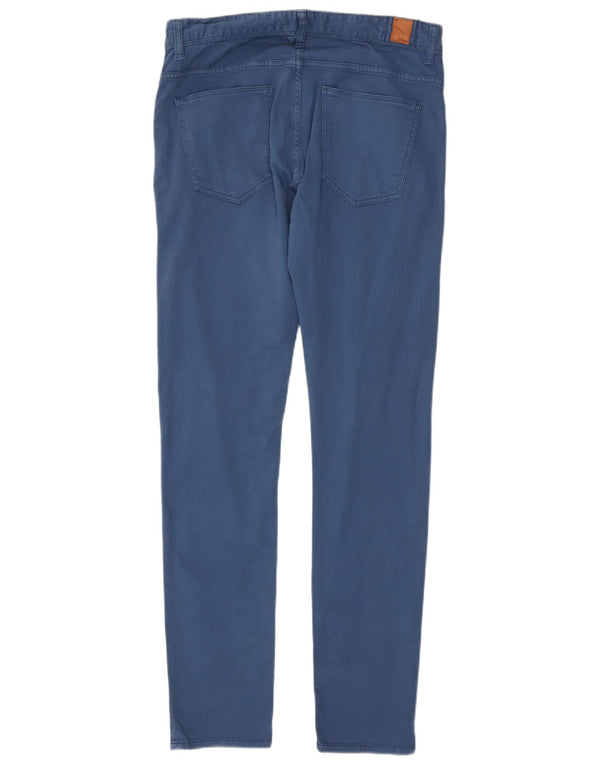 Pantaloni casual slim da uomo Zara EU 44 Large W34 L33 Blu