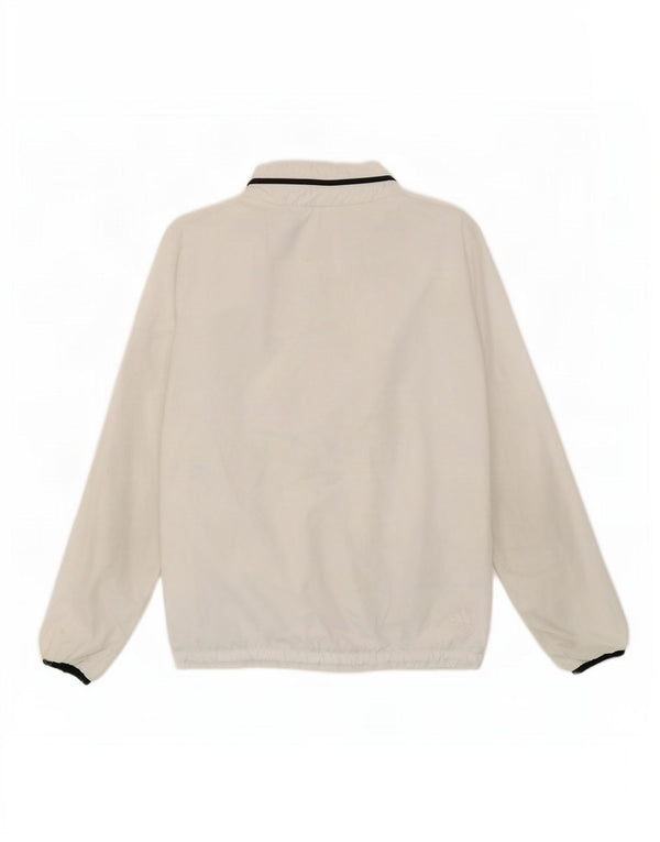 Giacca sportiva da donna con cappuccio grafico Adidas UK 4/6 XS poliestere bianco