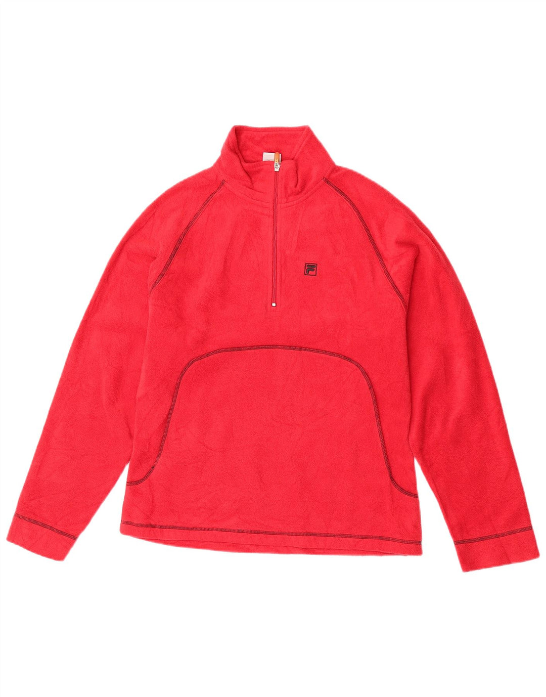 Maglione in pile da donna Fila con collo e zip IT 46/48 Large Rosso Poliestere