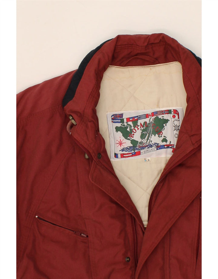 VINTAGE Mens Oversized Windbreaker Jacket UK 36 Small Burgundy Polyester Vintage Vintage and Second-Hand Vintage from Messina Hembry 