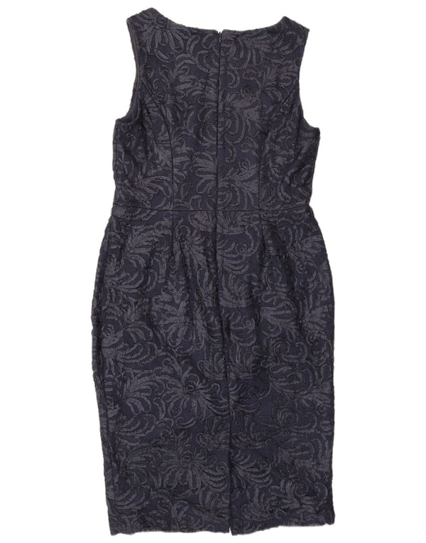 Abito tubino slim fit senza maniche da donna Debut UK 12 medio blu navy floreale