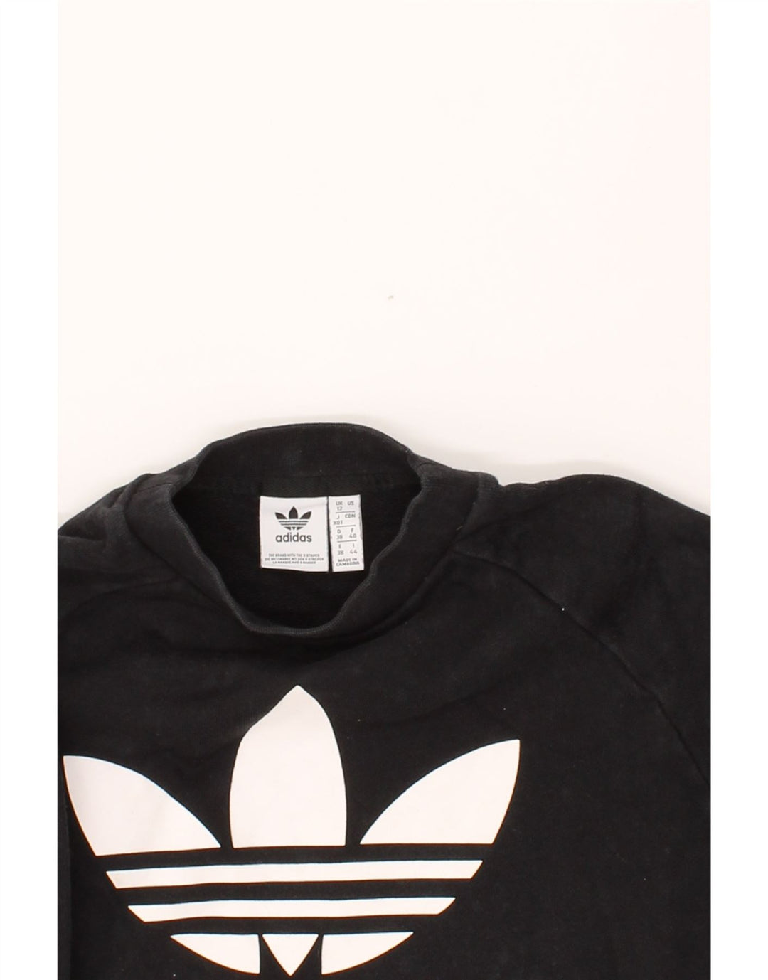 ADIDAS Womens Graphic Sweatshirt Jumper UK 12 Medium  Black Cotton Vintage Adidas and Second-Hand Adidas from Messina Hembry 